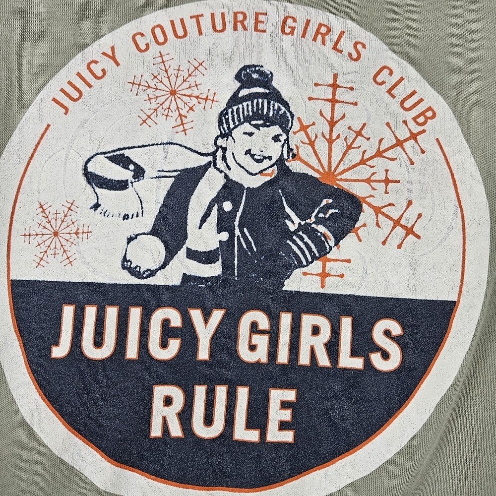 Juicy Couture Vintage 2006 Light Green Juicy Girls Rule Long Sleeve T-shirt - Picture 4 of 10